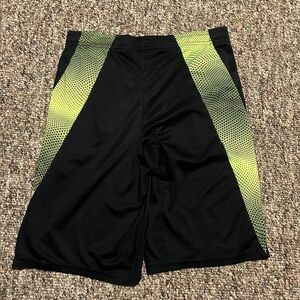 Dynamic Black and Green Athletic Shorts